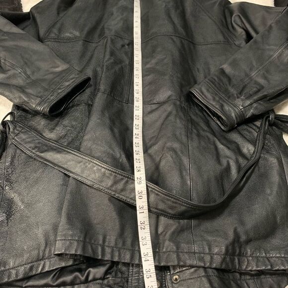 VTG Wilson’s‎ Thinsulate Black Leather Full Zip Jacket Size Large Y2K - Picture 9 of 12